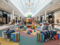 panca colorata con plastica riciclata smart viva per centri commerciali foto