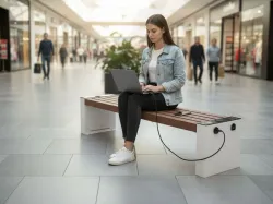 panchina smart viva senza schienale per centri commerciali foto