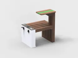 workstation con plastica riciclata smart viva per centri commerciali 2