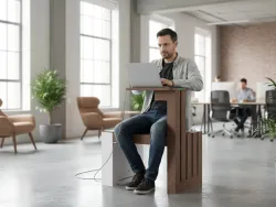 workstation con plastica riciclata smart viva per centri commerciali foto