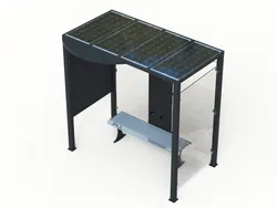 pensilina attesa bus con fotovoltaico arredo urbano acciaio 2