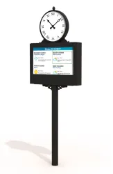 Urban Digital Signage Clock with 43'' display , iron ornament and radiosync mechanism for clock