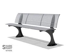 Smart bench made in iron total width 2 meter wiring 220v , USB charge , LED lighting