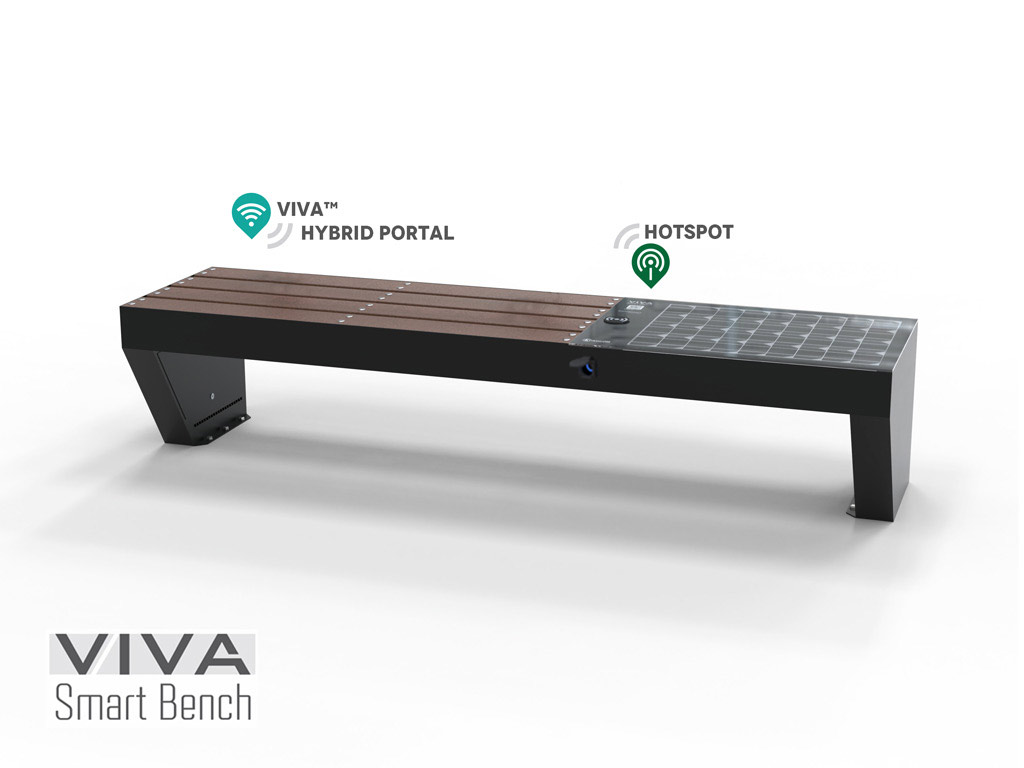 panchina viva smart bench fotovoltaico arredo urbano senza schienale