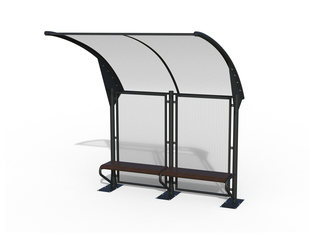 Bus shelter with bench