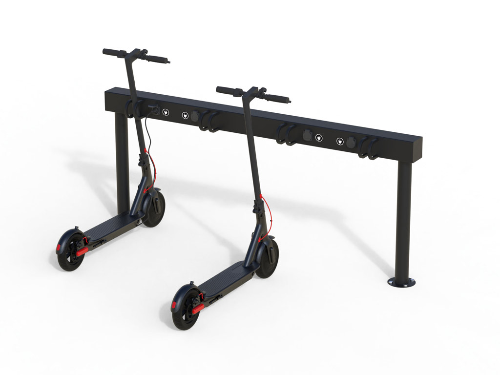 stazione ricarica monopattini e bike rete elettrica