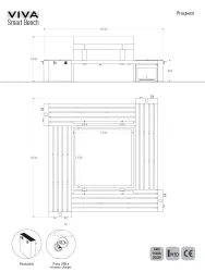 isola quadrata con fioriera plastica riciclata smart viva per centri commerciali misure 2d