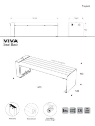 panchina smart viva senza schienale per centri commerciali plastica e acciaio misure 2d