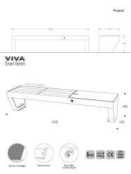 panchina viva smart bench fotovoltaico arredo urbano dimensioni senza schienale