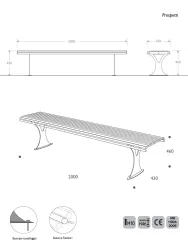 prospetti panchina shark senza schienale