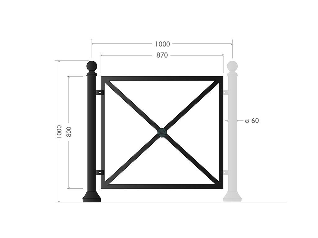 transenna acciaio ghisa tipo quadro contiguo flangia