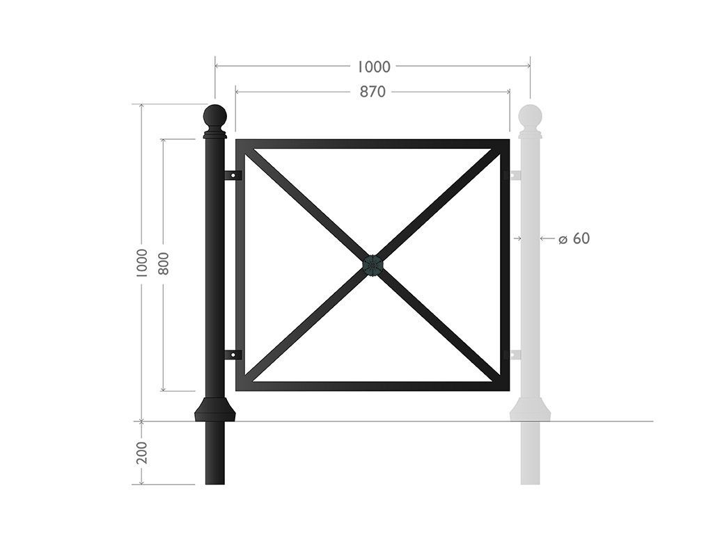 transenna acciaio ghisa tipo quadro contiguo infissione