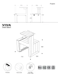 workstation con plastica riciclata smart viva per centri commerciali misure 2d